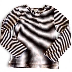 Jottum Brown and White Stripe Long Sleeve Girls Size 6
